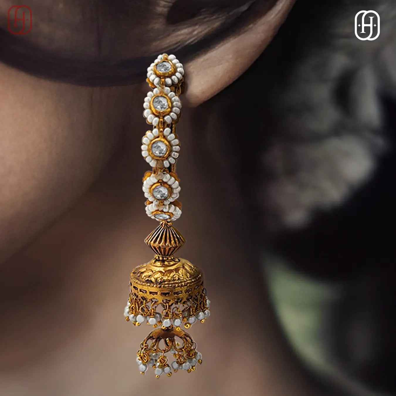 Hardik Jewels Moissanite Polki Jewelry Earrings