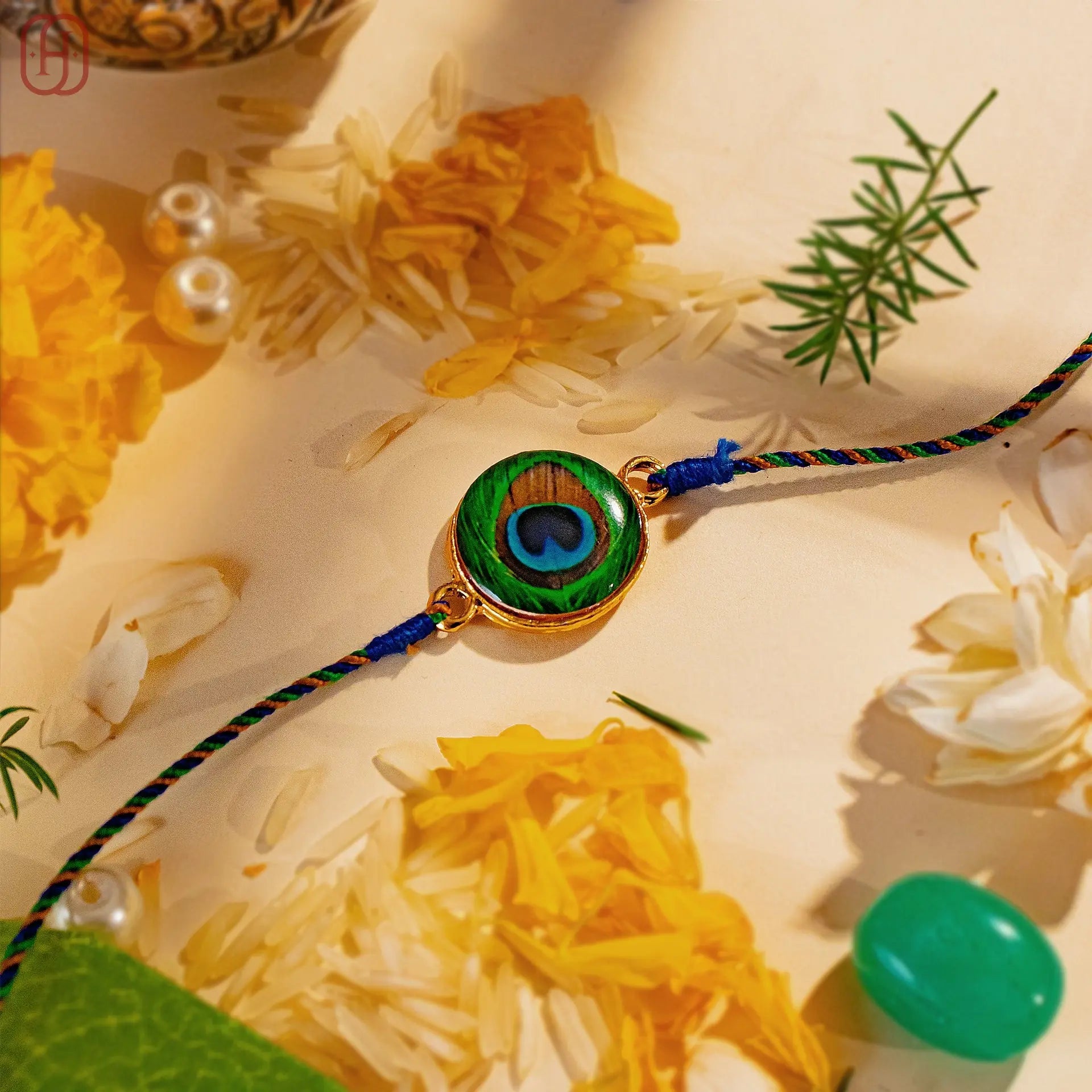 Hardik Jewels Peacock Rakhi Online - Elegant Silver Design.