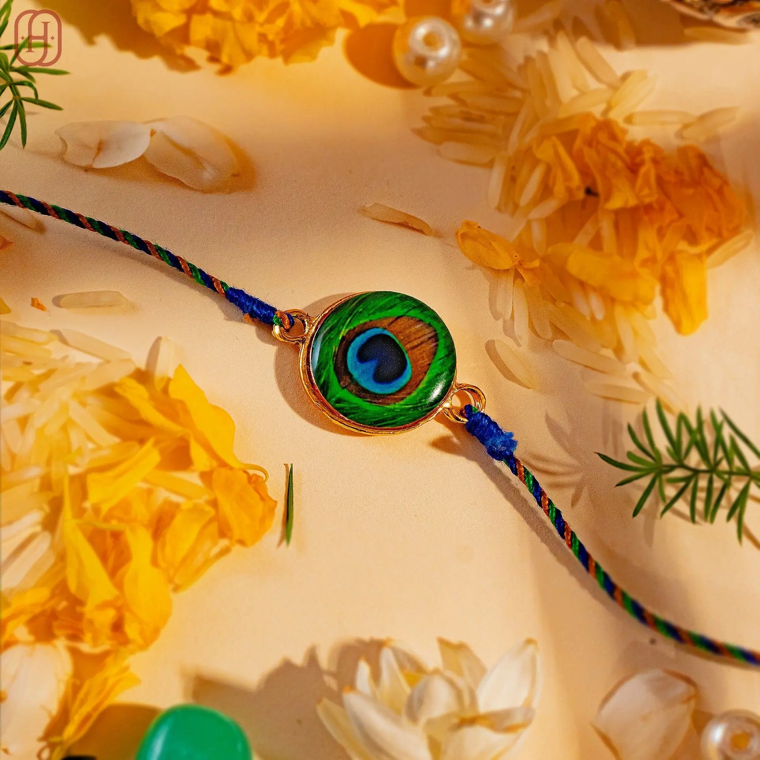 Hardik Jewels Peacock Rakhi Online - Elegant Silver Design.