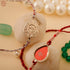 Hardik Jewels Red Enamel Teardrop Rakhi - Handcrafted Elegance.