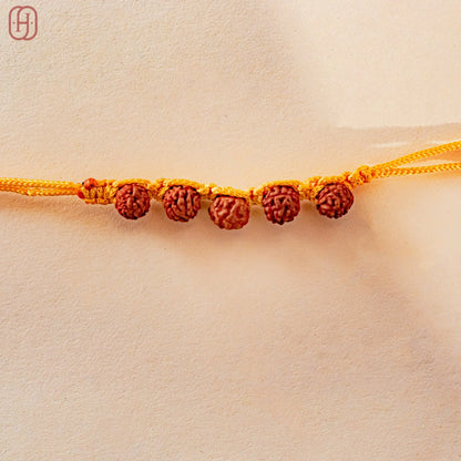 Hardik Jewels Rudraksha Rakhi for Brothers - Traditional Design.