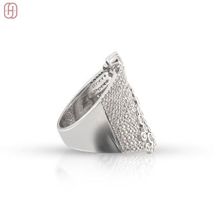 Hardik Jewels Silver Cubic Zirconia Ring - Elegant 92.5 Sterling.