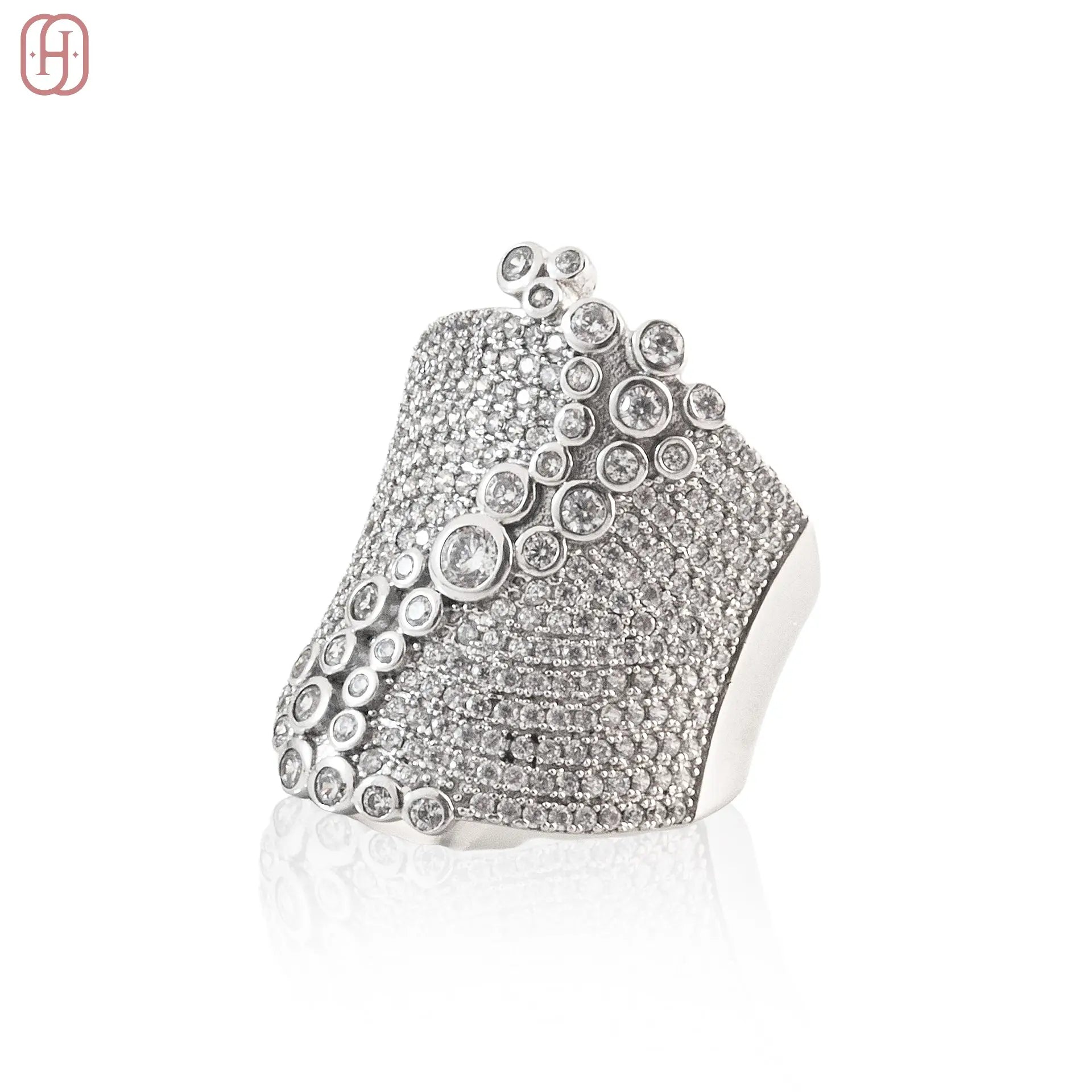Hardik Jewels Silver Cubic Zirconia Ring - Elegant 92.5 Sterling.