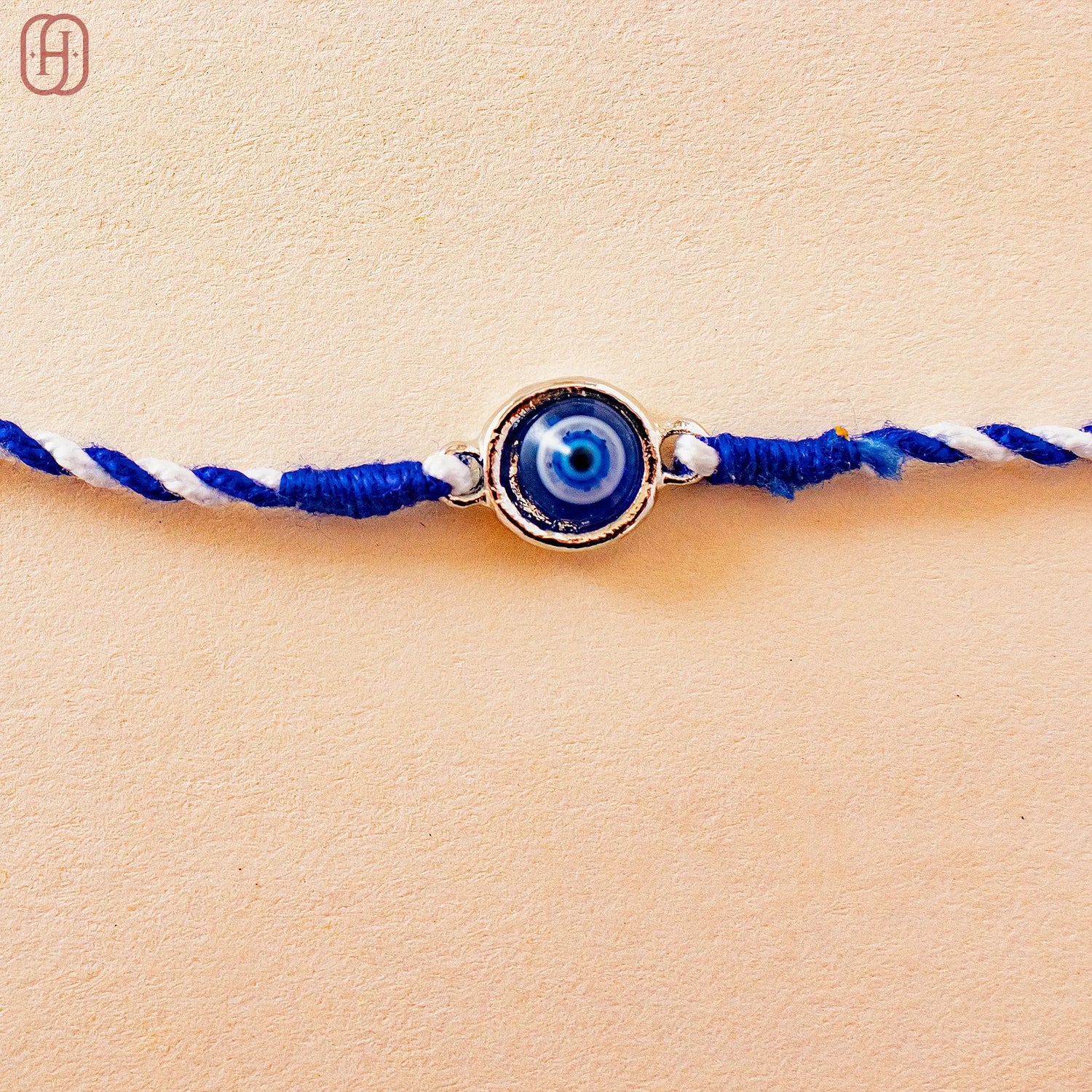 Hardik Jewels Silver Evil Eye Rakhi - Handcrafted 92.5 Silver.