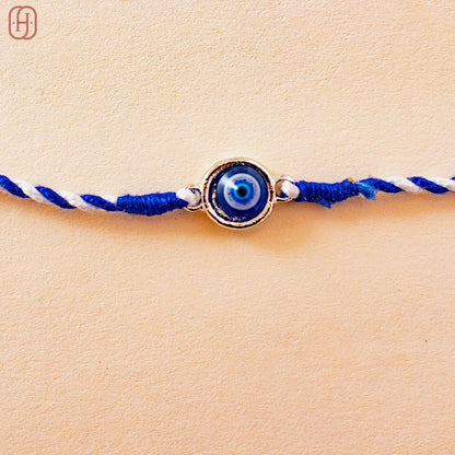 Hardik Jewels Silver Evil Eye Rakhi - Handcrafted 92.5 Silver.