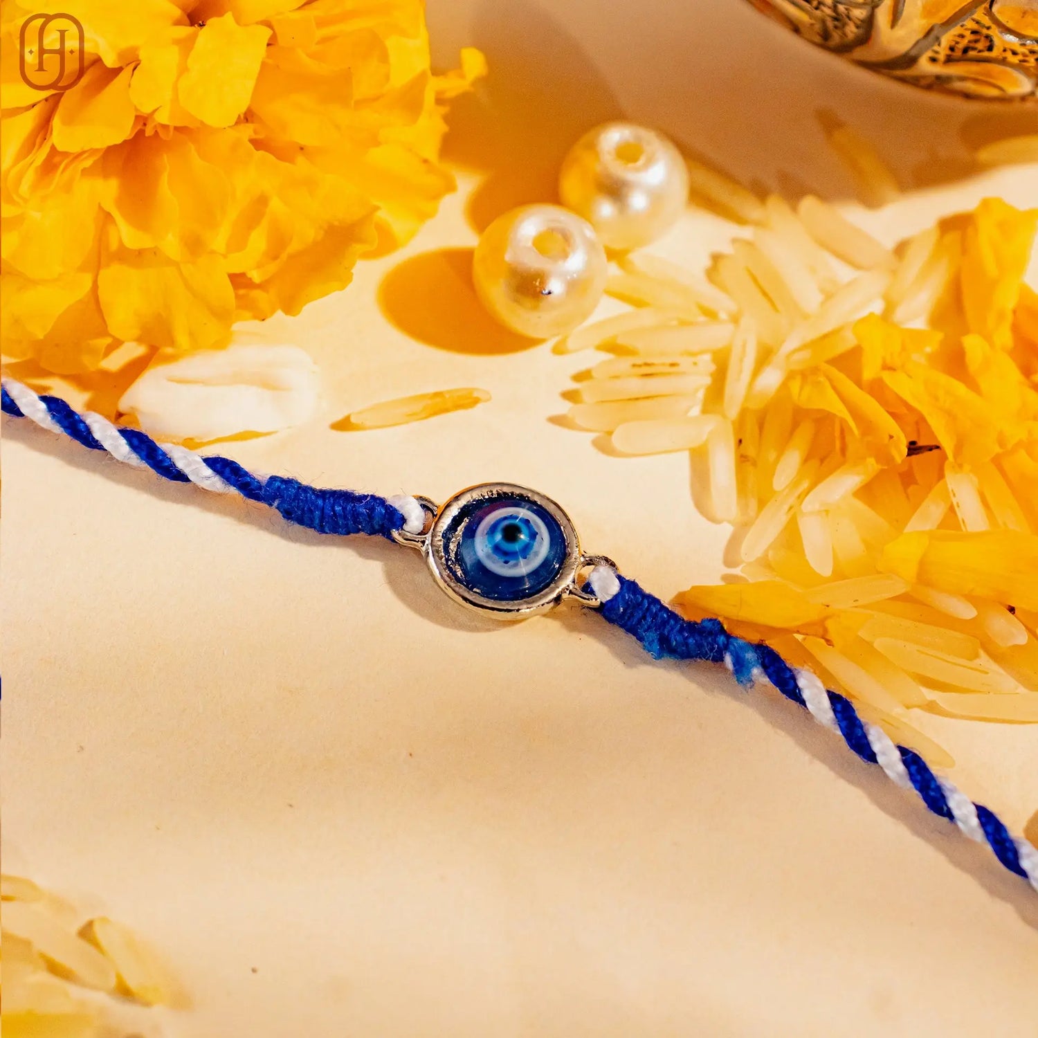 Hardik Jewels Silver Evil Eye Rakhi - Handcrafted 92.5 Silver.