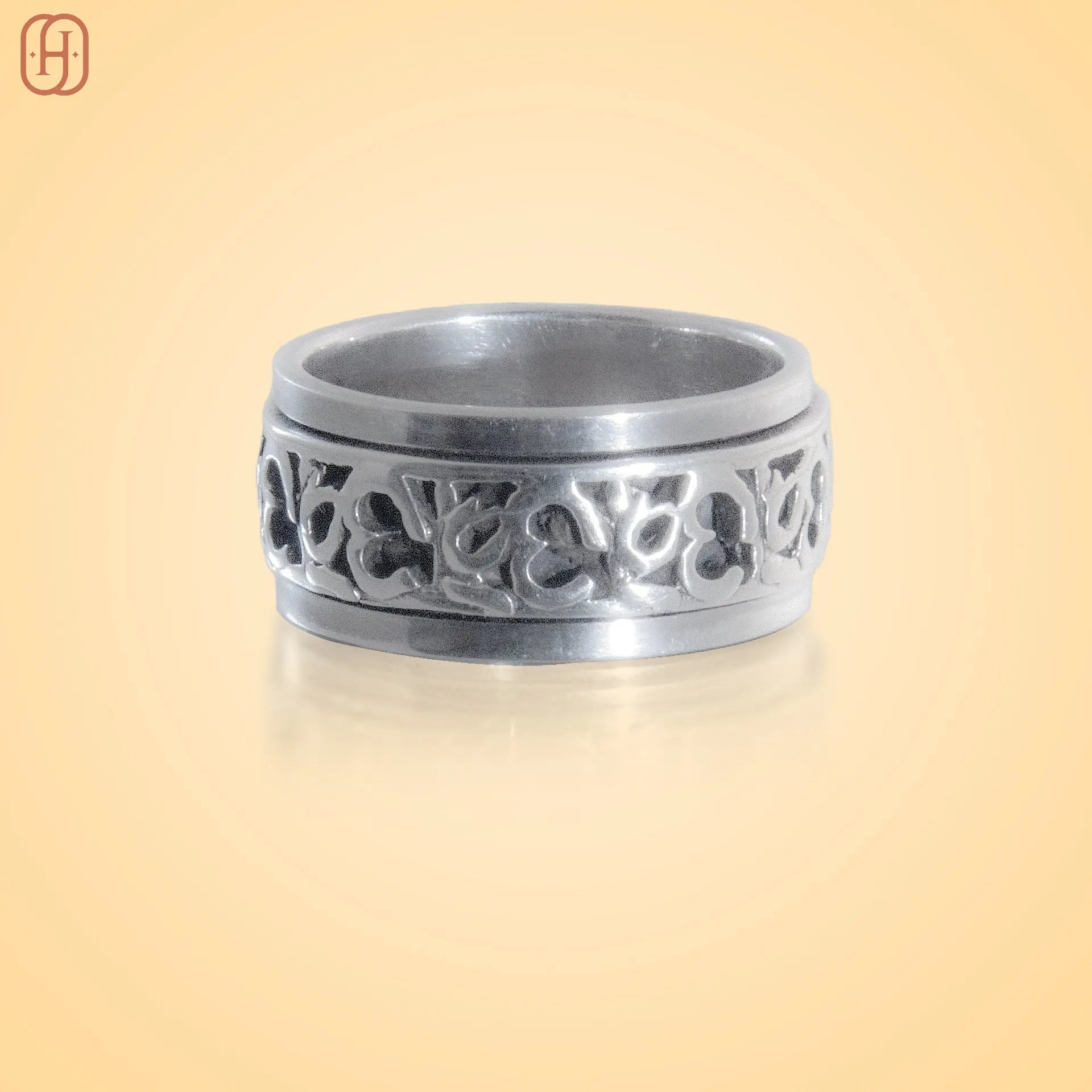 Hardik Jewels Silver Om Band jewelry with green braided thread and intricate silver design centerpiece