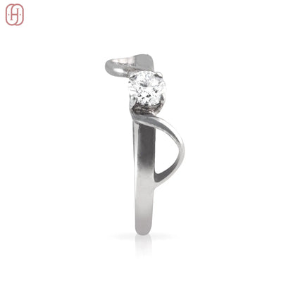 Hardik Jewels Silver Ring with American Diamond Elegance.