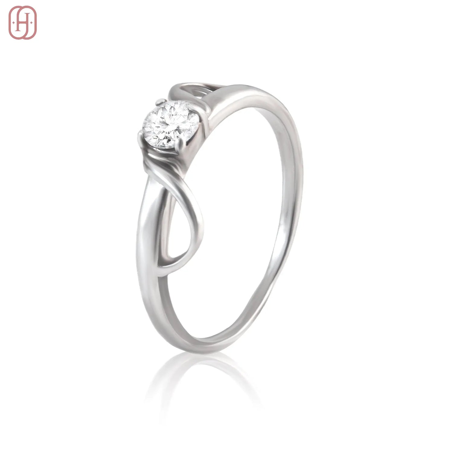 Hardik Jewels Silver Ring with American Diamond Elegance.