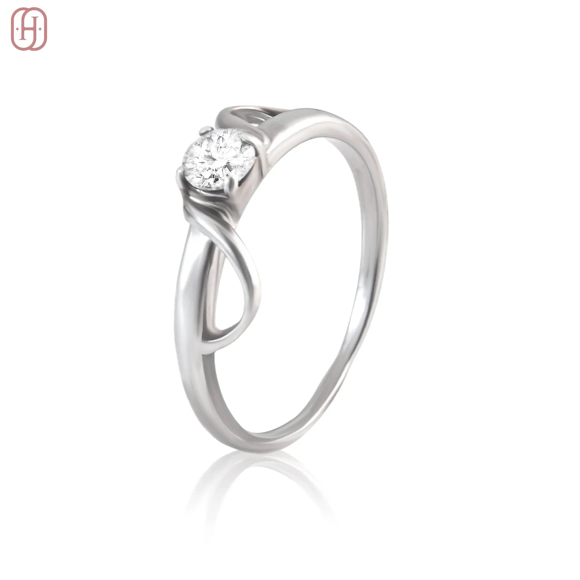 Hardik Jewels Silver Ring with American Diamond Elegance.