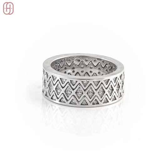Hardik Jewels Silver Triple Band Ring Handcrafted 92.5 Silver.