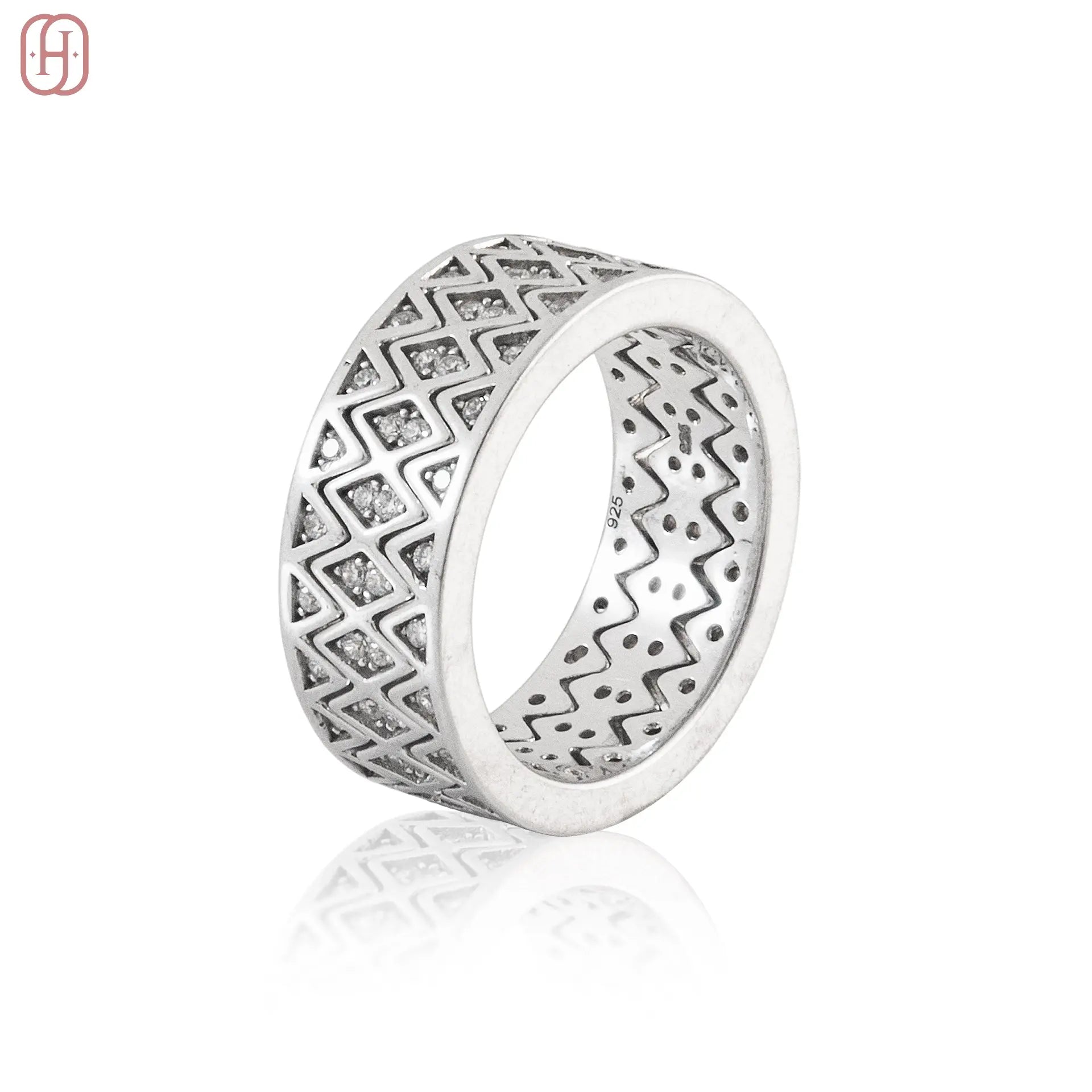 Hardik Jewels Silver Triple Band Ring Handcrafted 92.5 Silver.