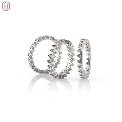 Hardik Jewels Silver Triple Band Ring Handcrafted 92.5 Silver.