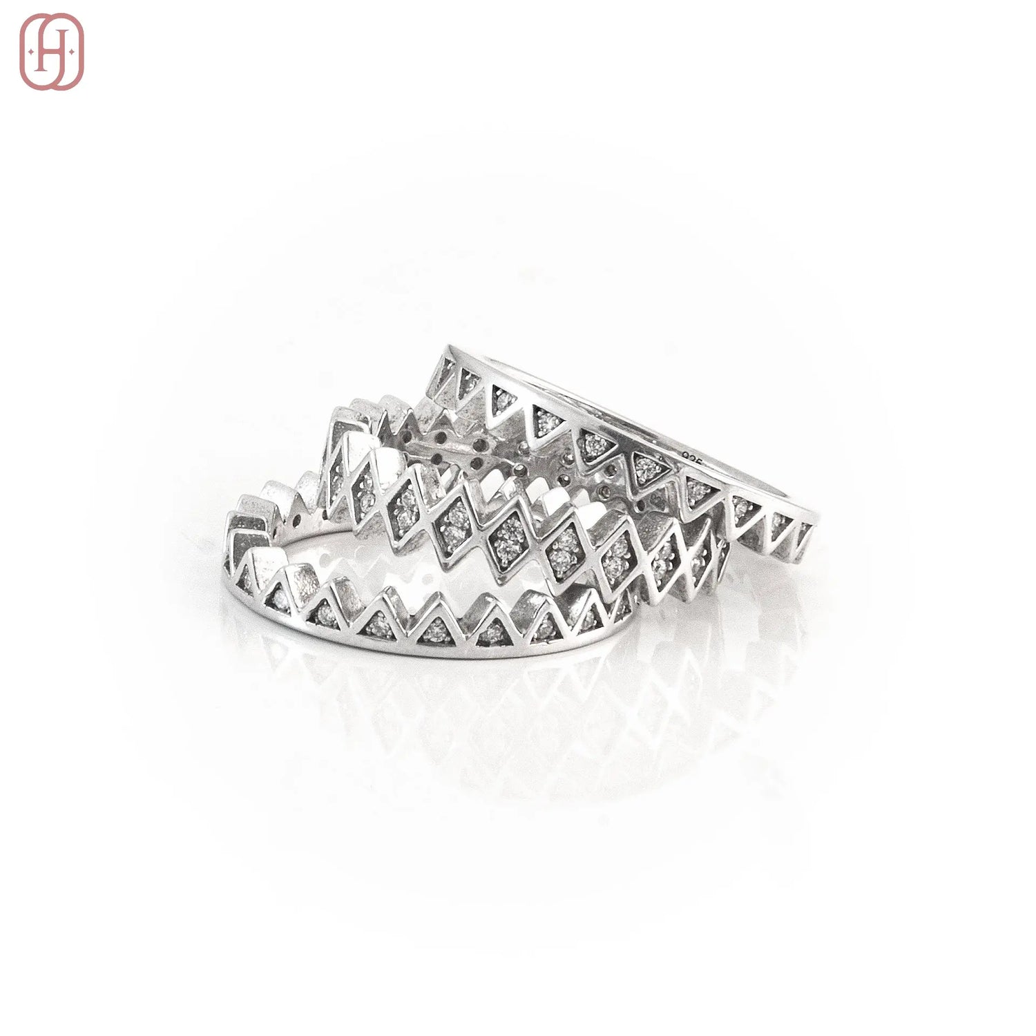Hardik Jewels Silver Triple Band Ring Handcrafted 92.5 Silver.
