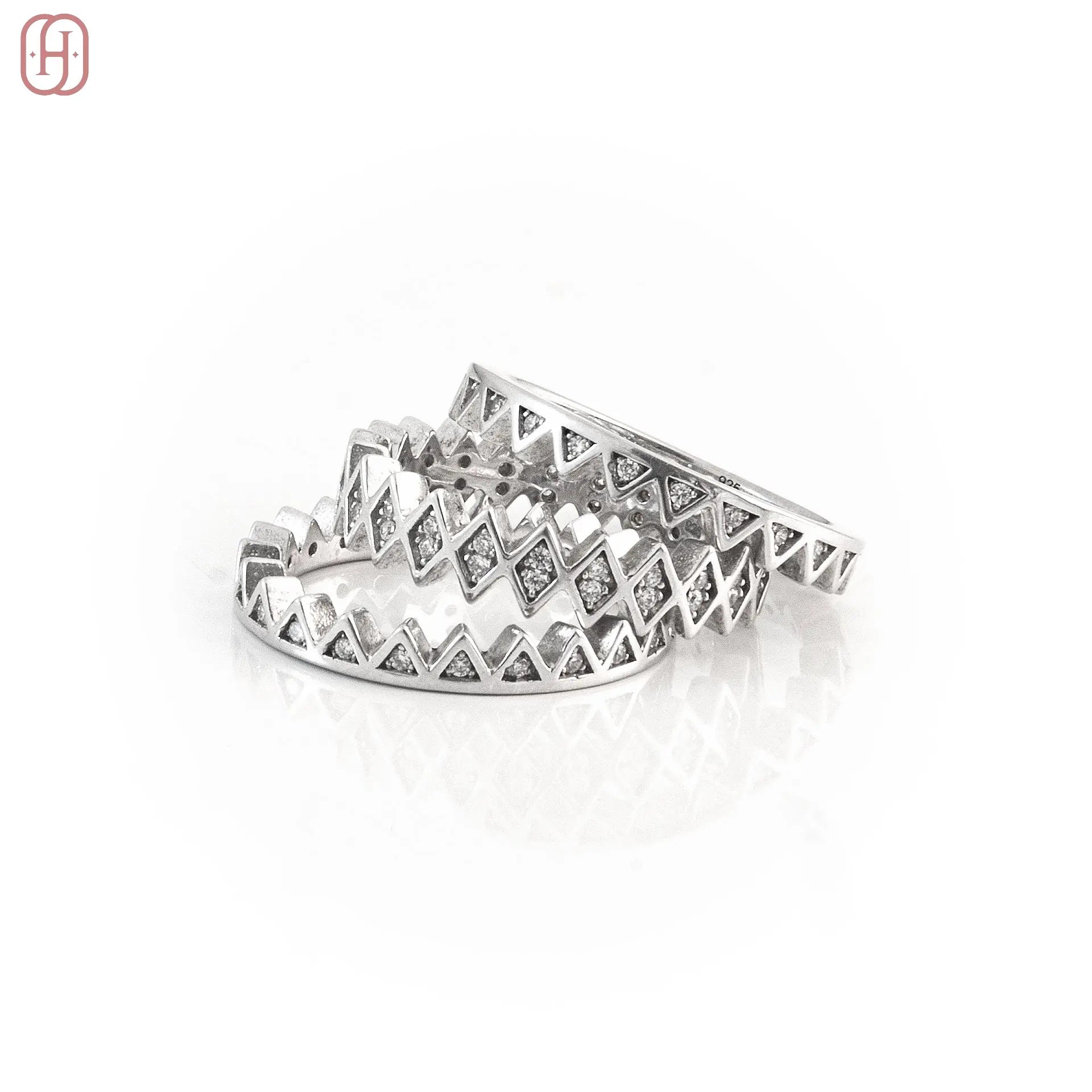 Hardik Jewels Silver Triple Band Ring Handcrafted 92.5 Silver.