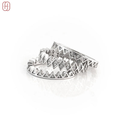 Hardik Jewels Silver Triple Band Ring Handcrafted 92.5 Silver.
