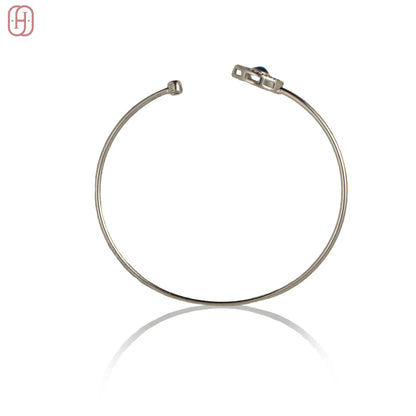 Hardik Jewels Sterling Silver Evil Eye Bangle.