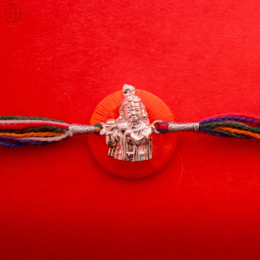 Hardik Jewels Sterling Silver Krishna Rakhi for Festivities.