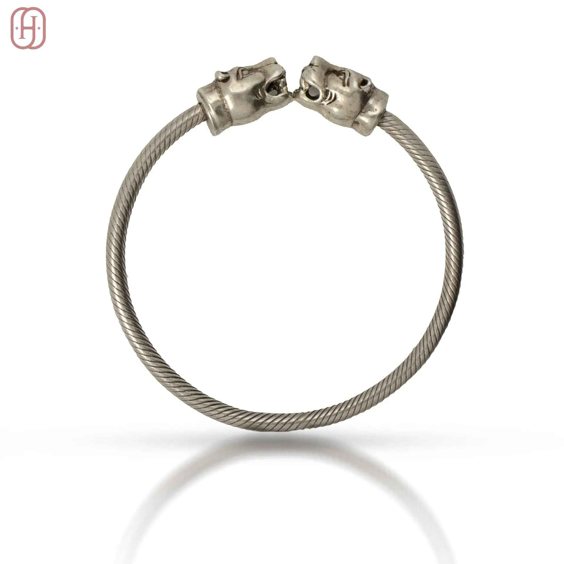 Hardik Jewels Tiger Head Silver Bracelet - Handcrafted Elegance