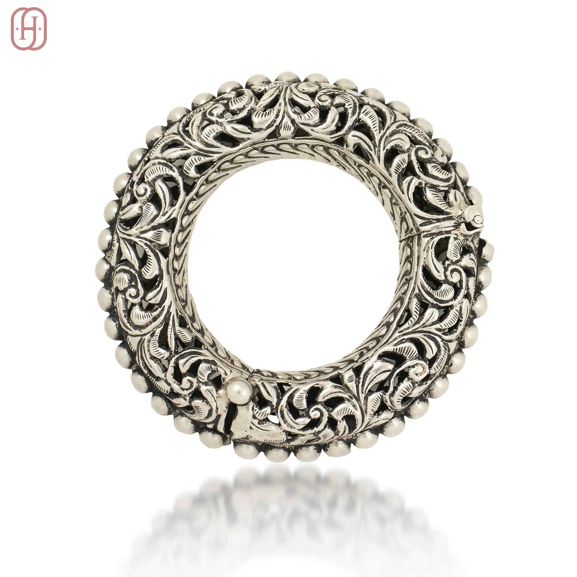 Hardik Jewels Vintage Style Oxidized Kada Bracelet