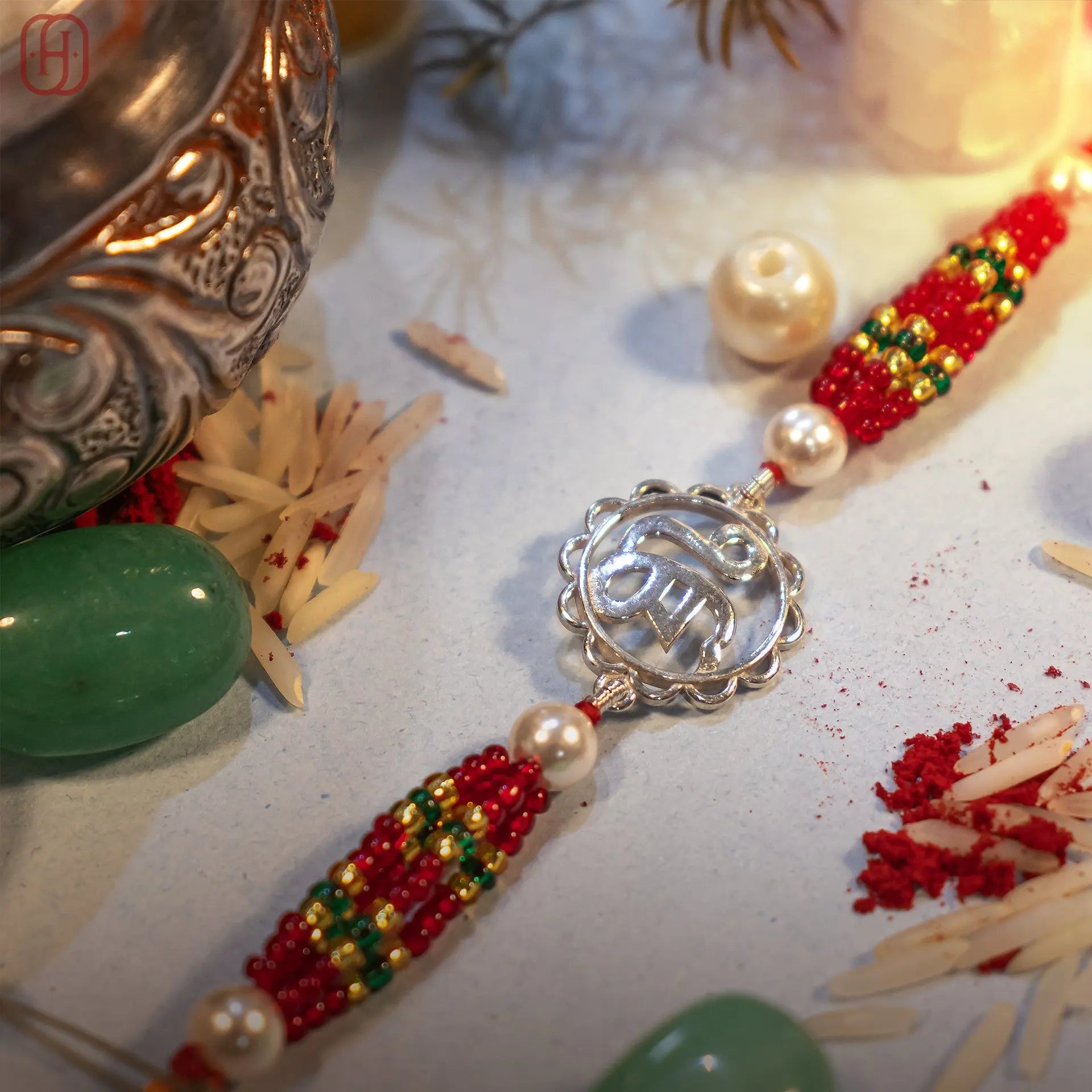 Khanda silver rakhi Hardik Jewels