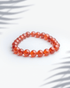 Natural Carnelian gemstone bracelet featuring 8mm orange round beads for motivation and creativity.