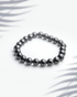 Natural black tourmaline gemstone bracelet featuring 8mm round beads for emf protection and grounding.