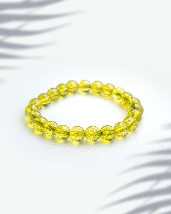 Natural Lemon Quartz Stone Bracelet (8mm) | Solar Plexus Healing Crystal for Joy