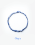 Natural sodalite gemstone bracelet featuring blue rectangular tube beads for logic and truth.