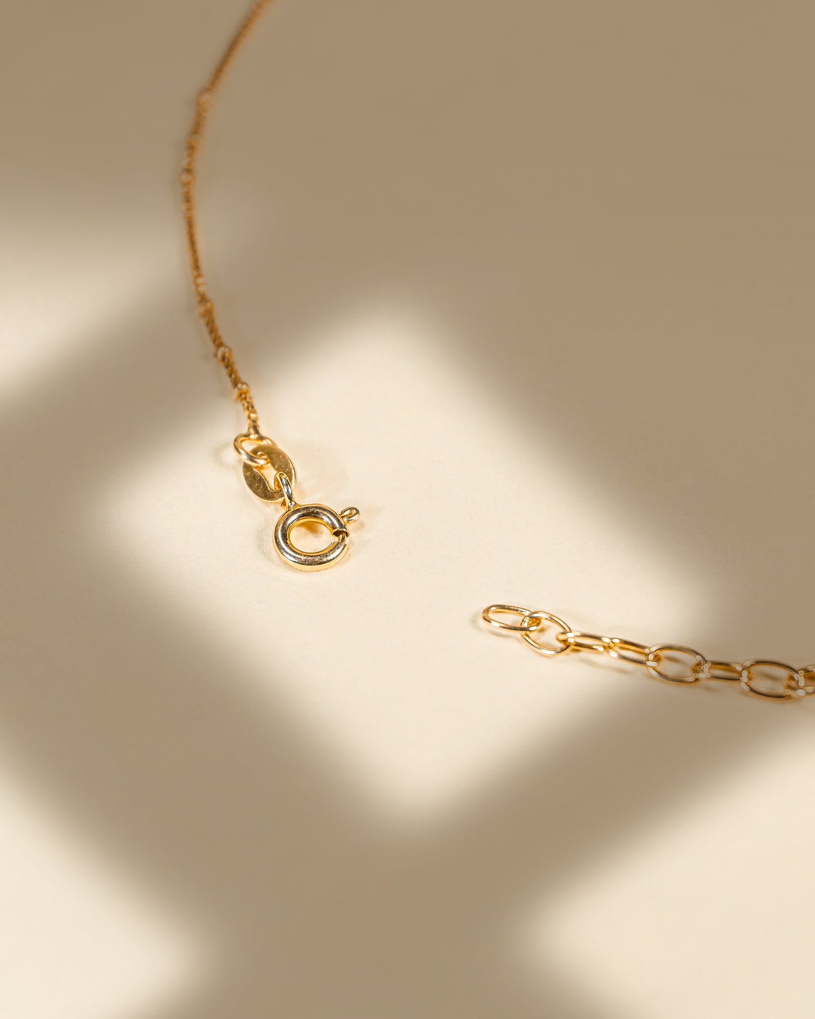 Pair of 18K gold plated sterling silver anklets lock