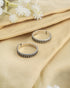 Pair of oxidized 92.5 sterling silver band toe rings featuring a braided rope texture design.