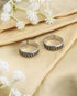 Pair of oxidized 92.5 sterling silver band toe rings featuring a chevron arrow pattern with borders.