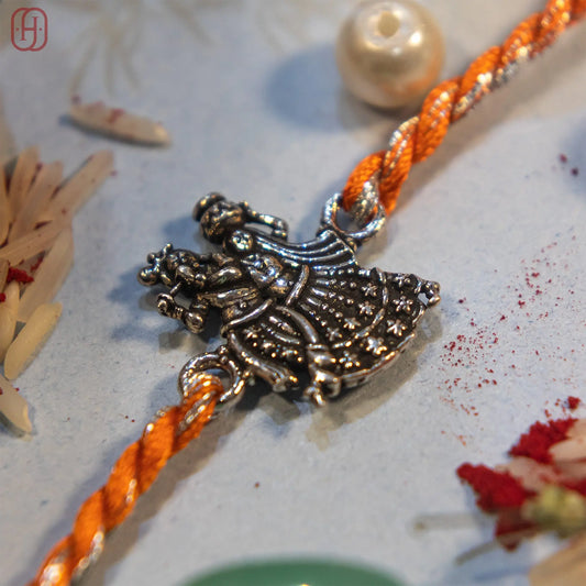 Rakha krishna antique silver rakhi Hardik Jewels