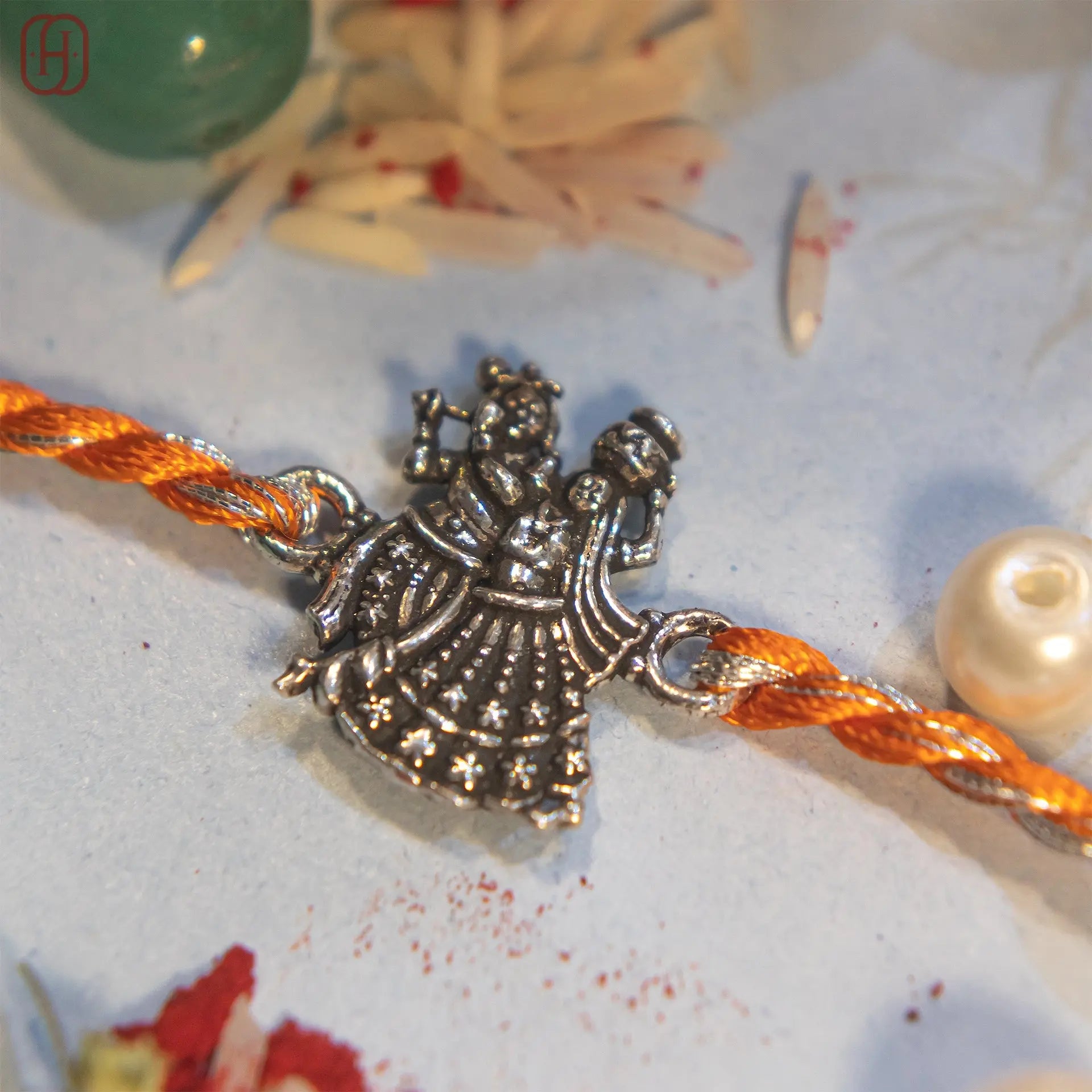 Rakha krishna antique silver rakhi Hardik Jewels