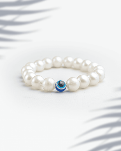 Shell Pearl Evil Eye Bracelet | Protection &amp; Elegance | Hardik Jewels