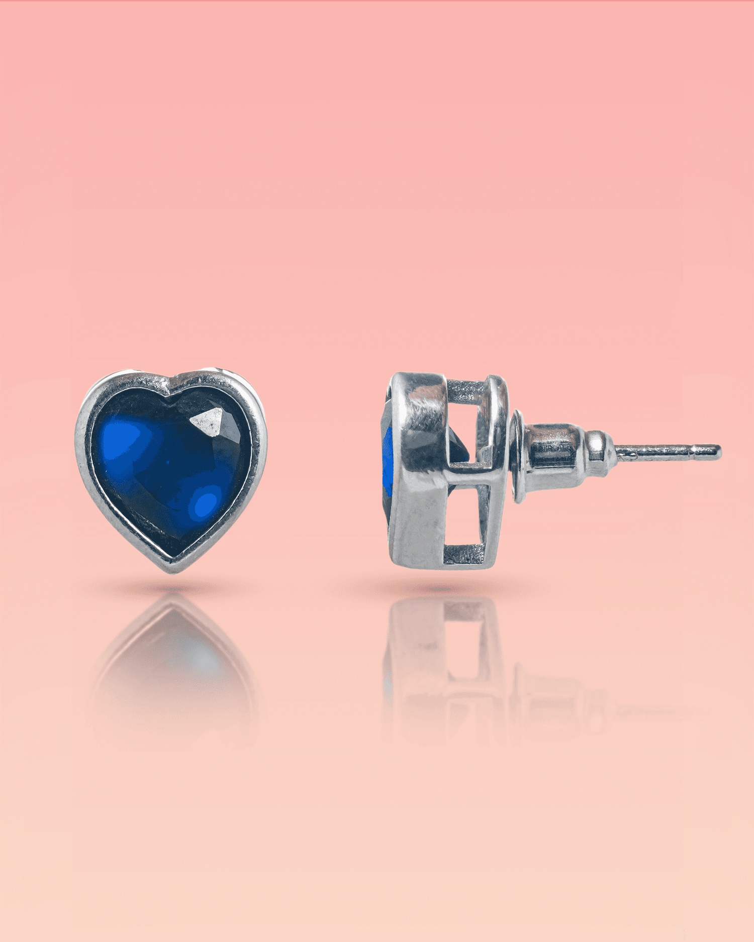 Classic 92.5 Sterling Silver Vibrant Blue CZ Halo Stud Earrings