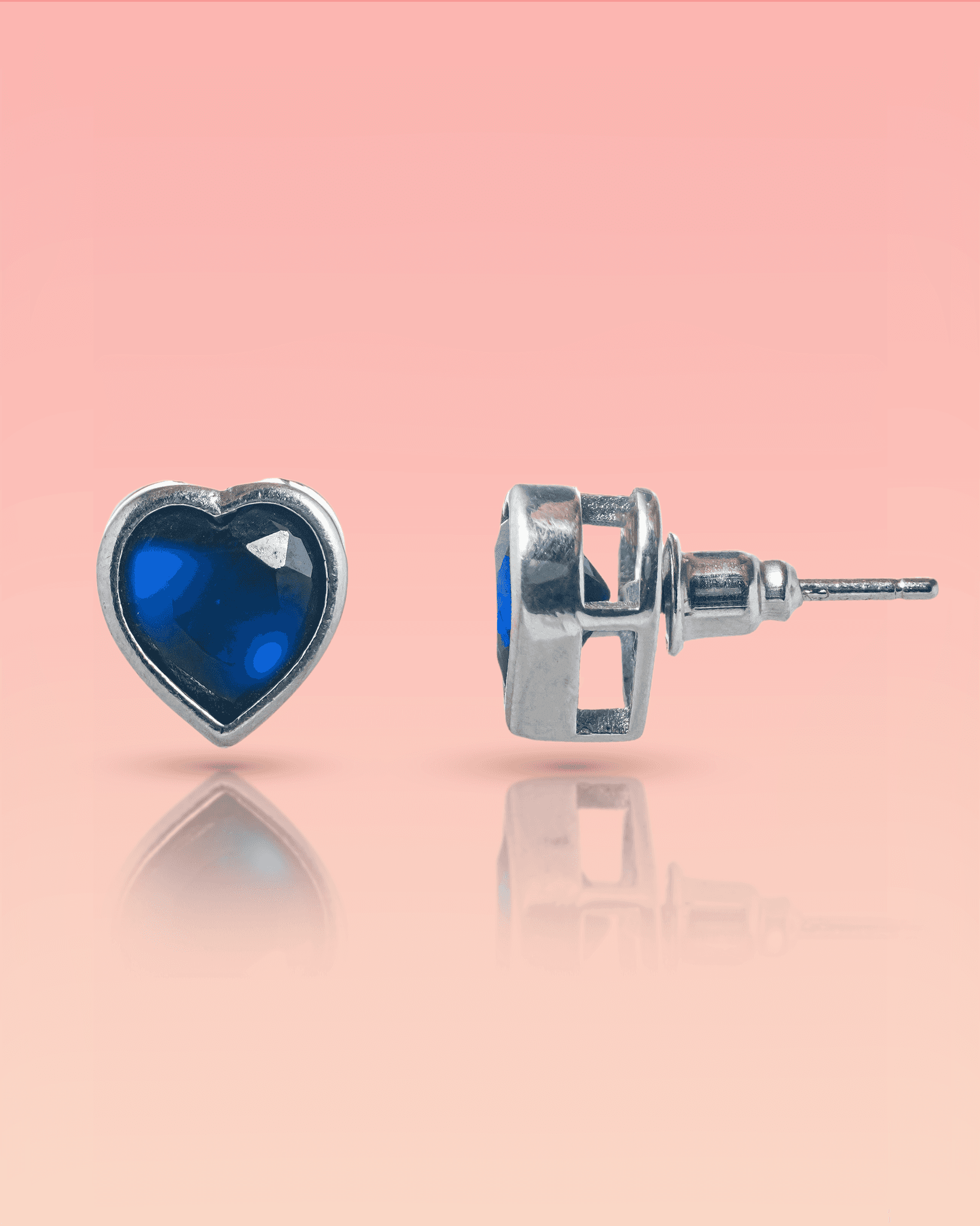 Classic 92.5 Sterling Silver Vibrant Blue CZ Halo Stud Earrings