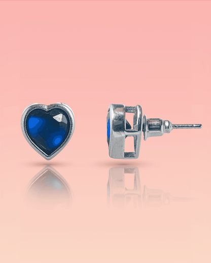 Classic 92.5 Sterling Silver Vibrant Blue CZ Halo Stud Earrings