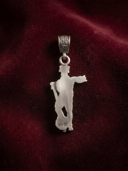 925 sterling silver hallmark back of Hanuman temple pendant