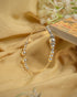 Silver open cuff bangle featuring graduated metal beads in a tribal boho design.