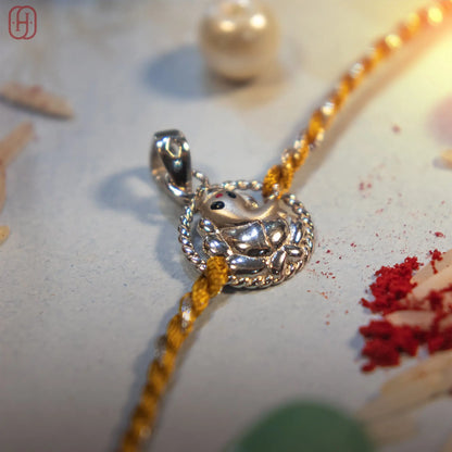 ganesh ji silver rakhi Hardik Jewels