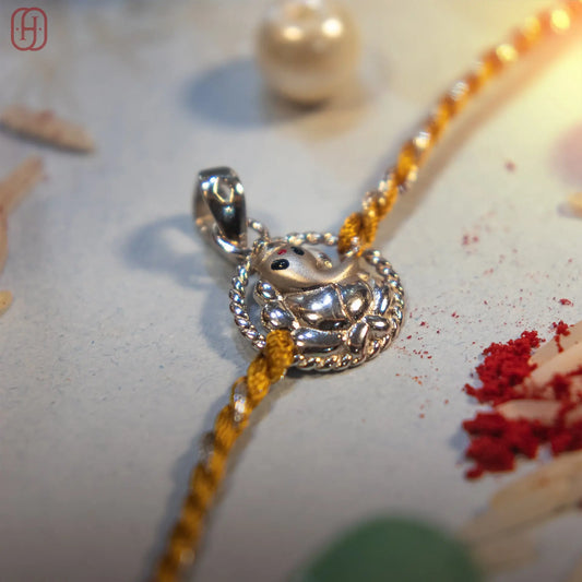 ganesh ji silver rakhi Hardik Jewels