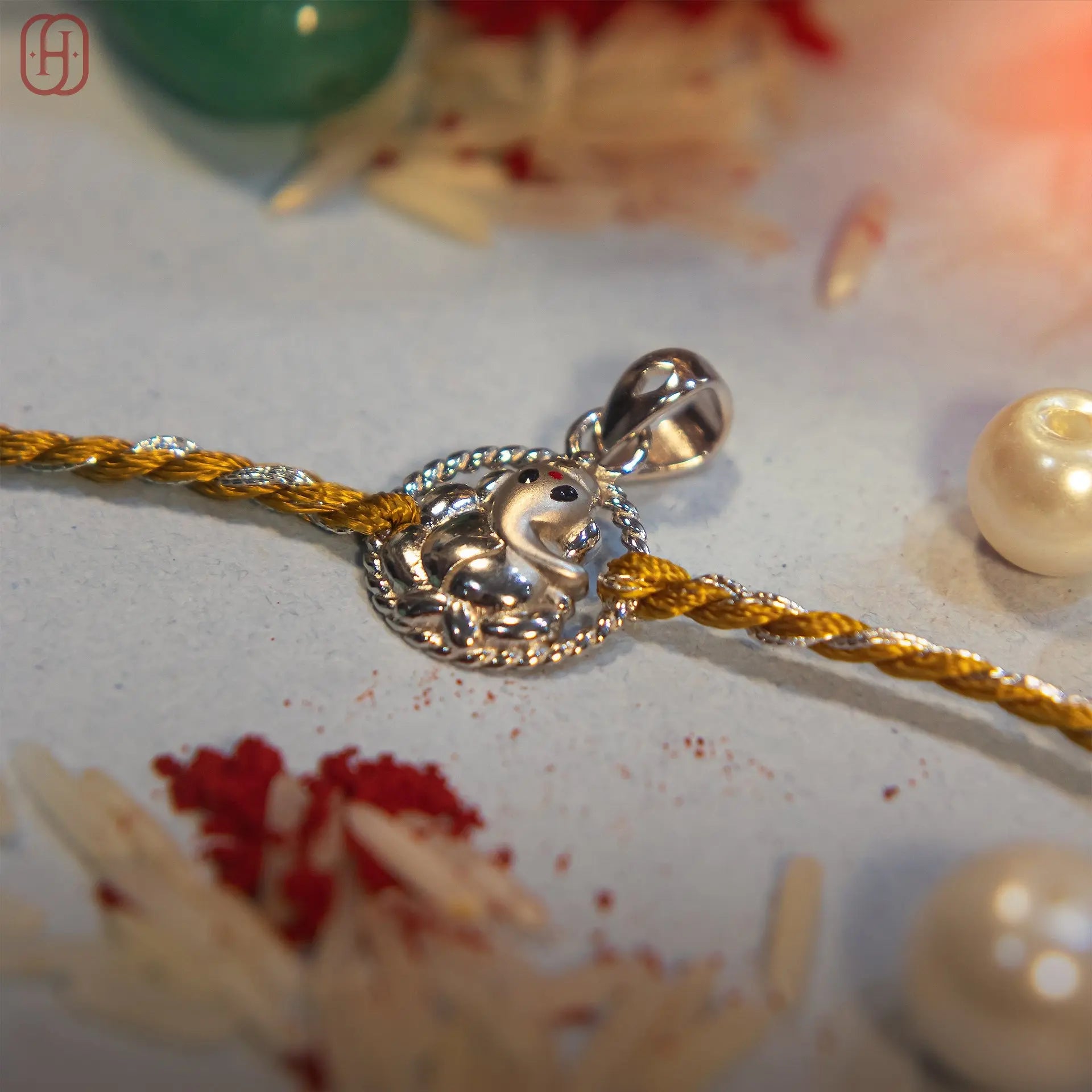 ganesh ji silver rakhi Hardik Jewels