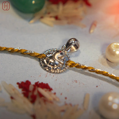 ganesh ji silver rakhi Hardik Jewels