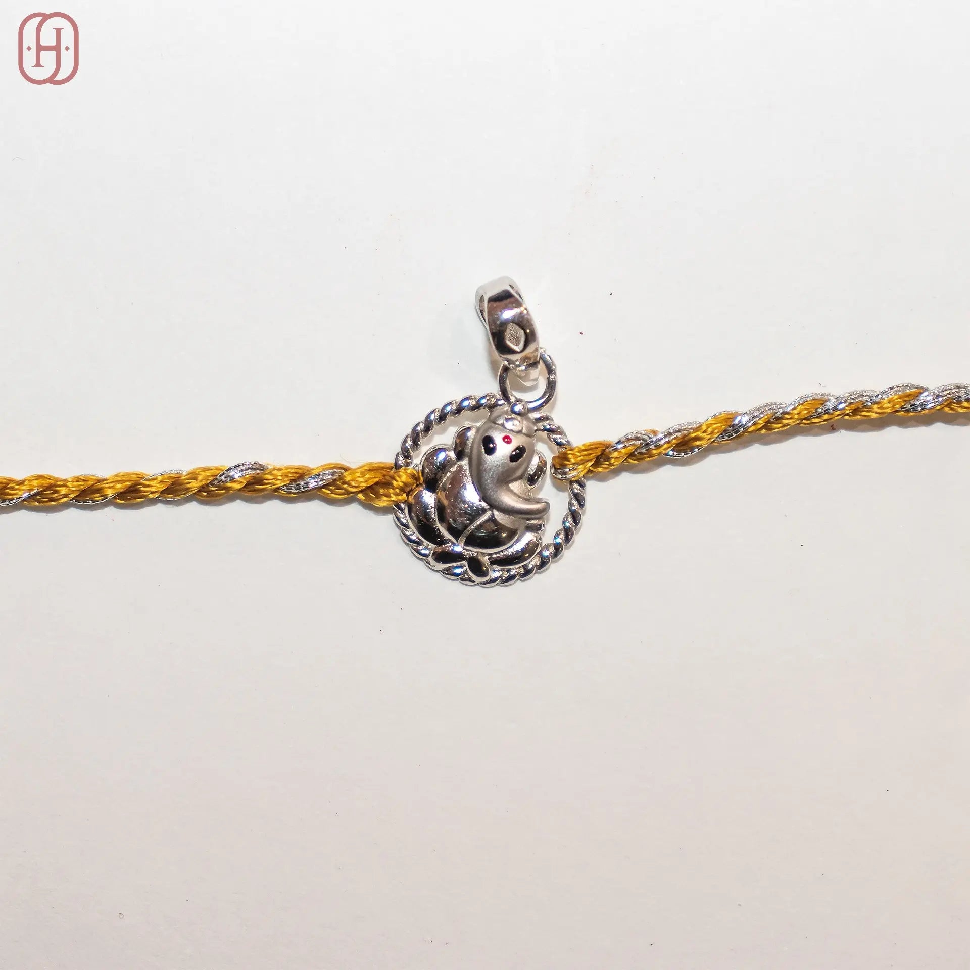 ganesh ji silver rakhi Hardik Jewels