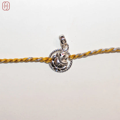 ganesh ji silver rakhi Hardik Jewels
