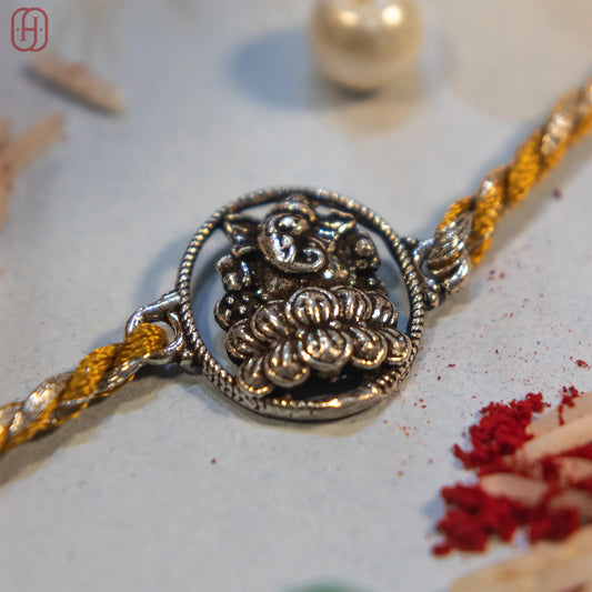 ganesh ji silver rakhi Hardik Jewels