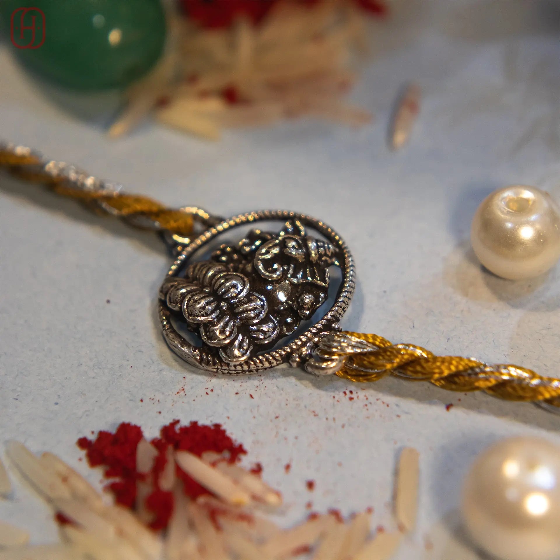 ganesh ji silver rakhi Hardik Jewels