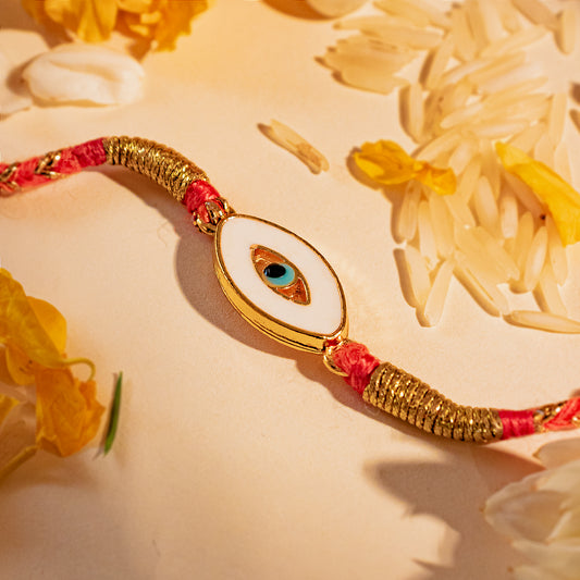 Hardik Jewels Handcrafted Evil Eye Bracelet in 92.5 Silver.