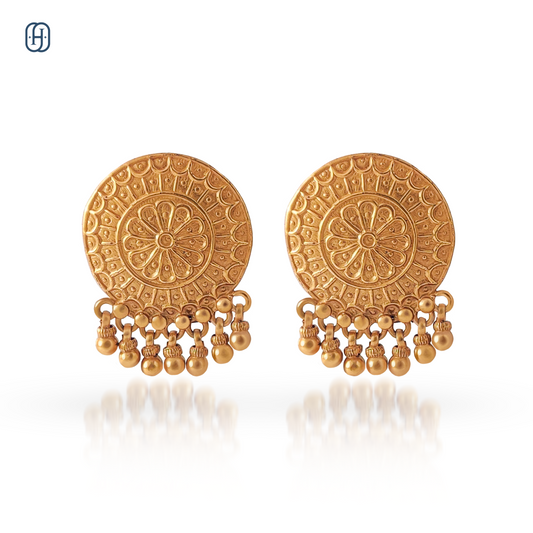 Elegant handcrafted mandala earrings with intricate designs and beautiful hanging details
